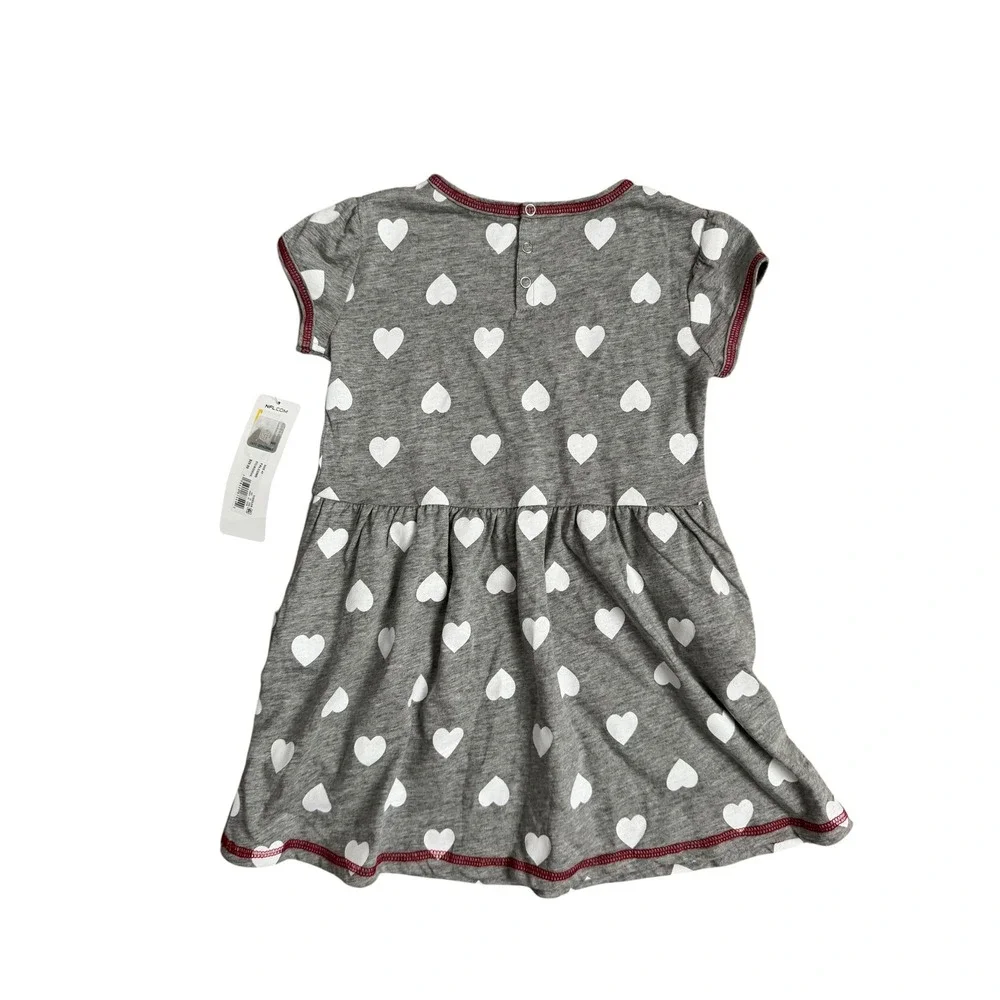 NFL Team Apparel Atlanta Falcons Toddler Girls Heart Print Dress Grey 4T New